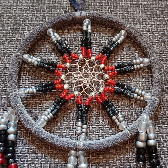 Custom Cherokee Dream Catcher (Gray, Red, Siver & Blue) - Picture 8 of 9